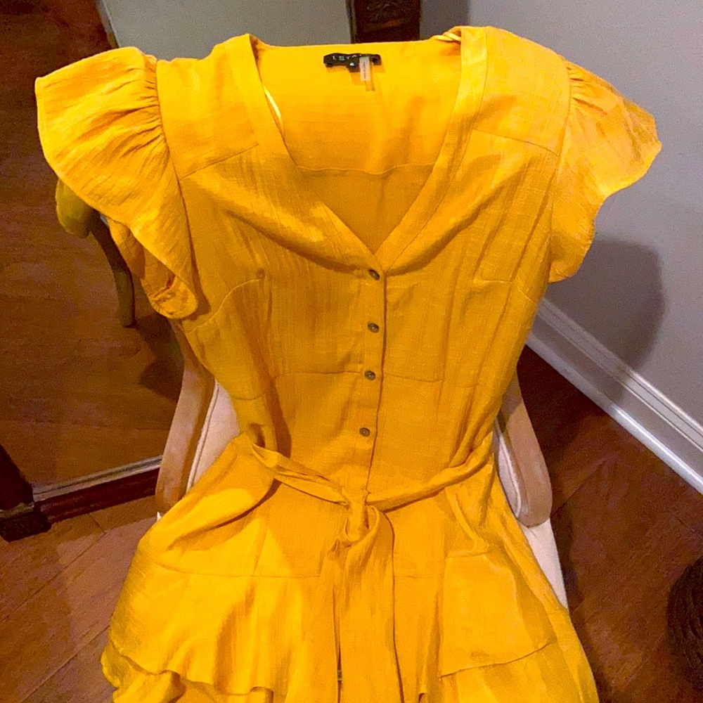 1 STATE Yellow A line dress